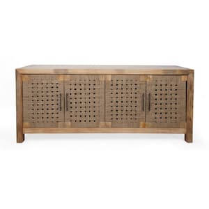 Augustine 70 in. Brown Credenza With 4 Doors