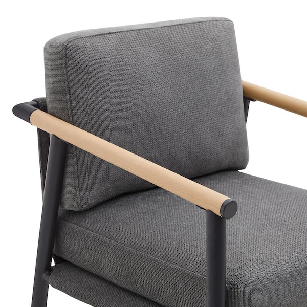 Spruce & Spring Zephyra Grey Upholstered Fabric 27.2 in. H