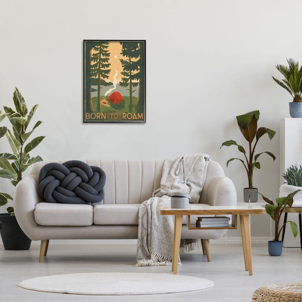 Born to Roam Rustic Forest Camping Tent Canvas Print
