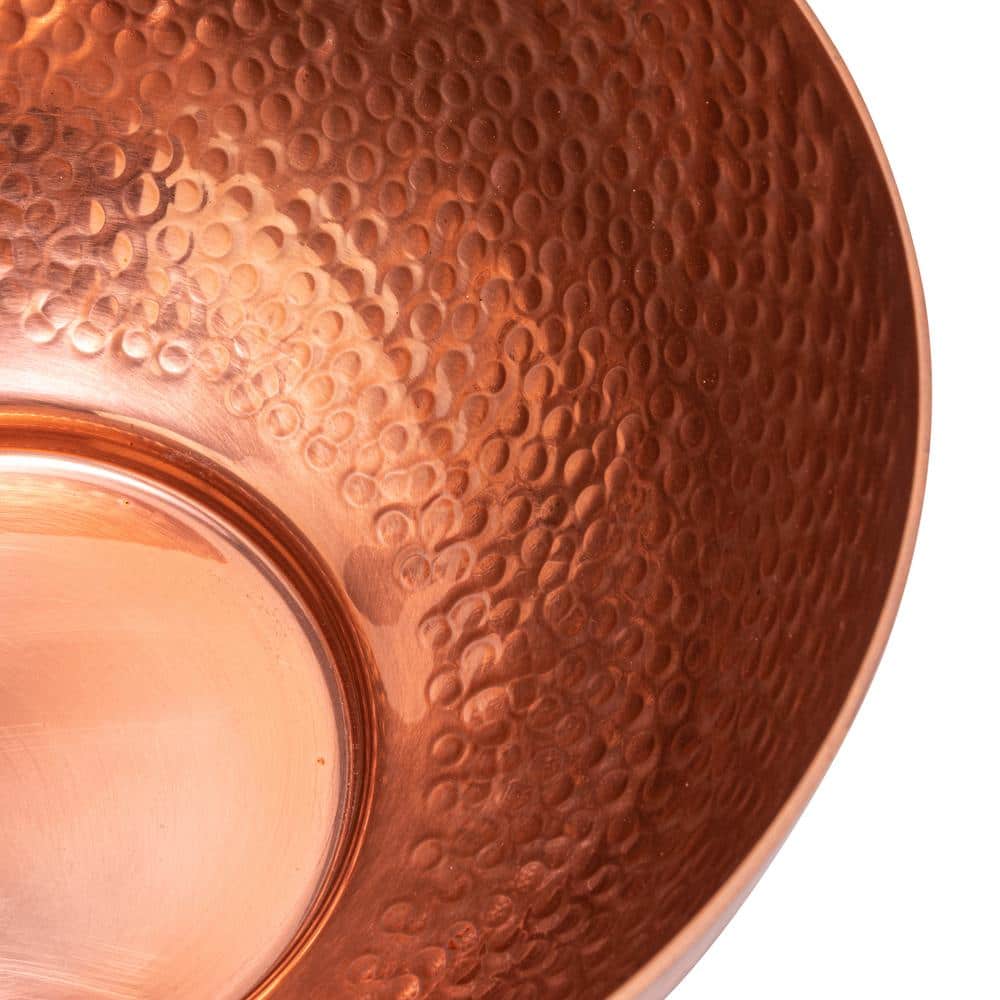 Copper Hand-Hammered Metal Serving Bowls, Set of 2