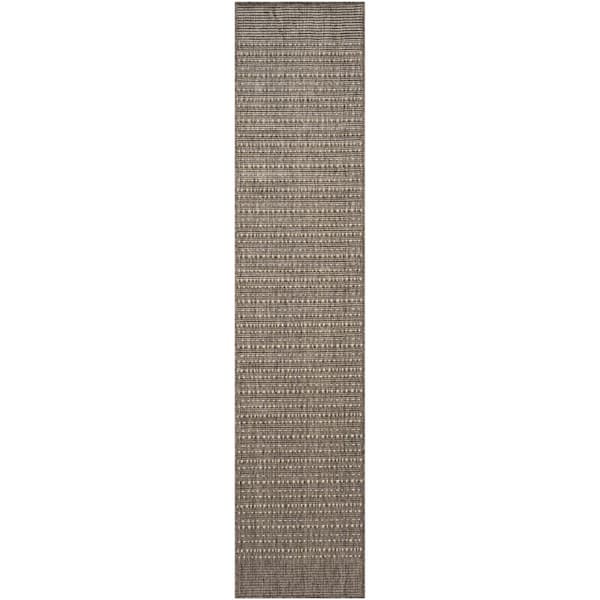 Nourison Tulum Brown 2 ft. x 10 ft. All-Over Design Contemporary Runner Area Rug