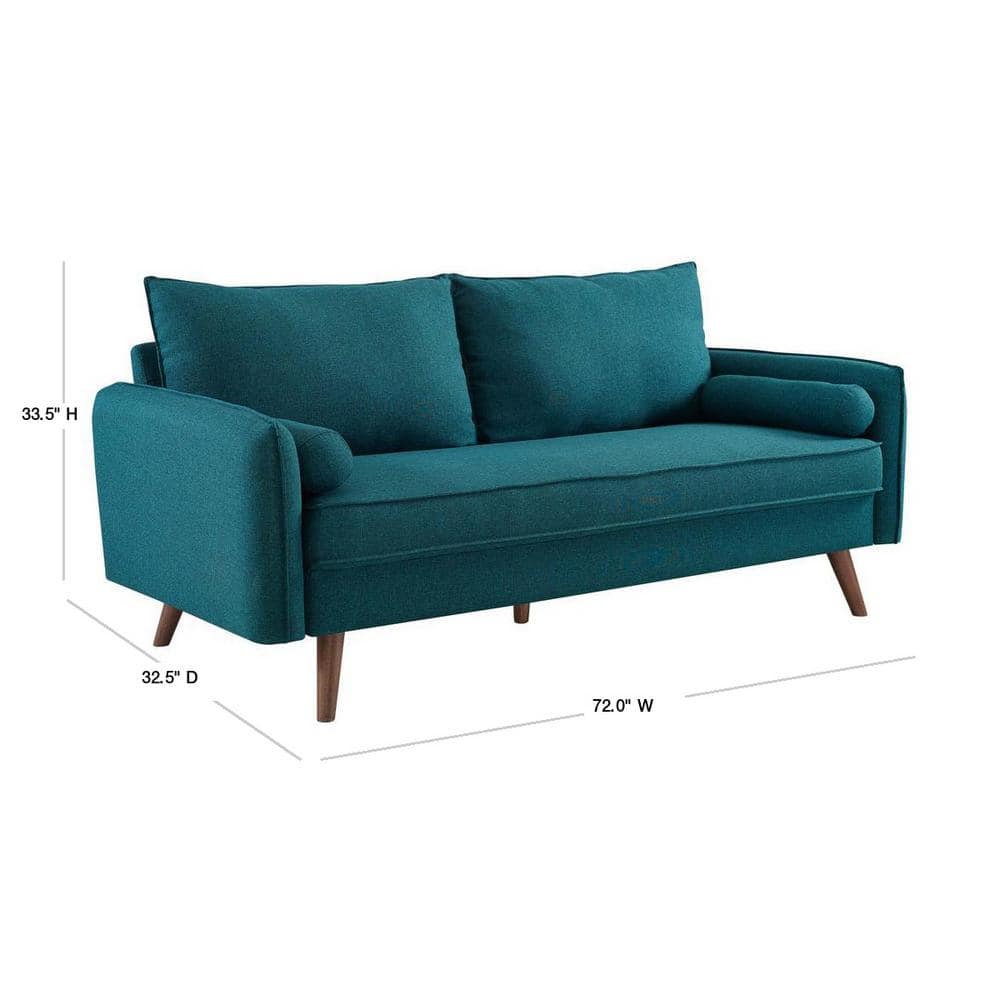 Revive Comfort Tailored 72" Brown Fabric Sofa with Wood Legs