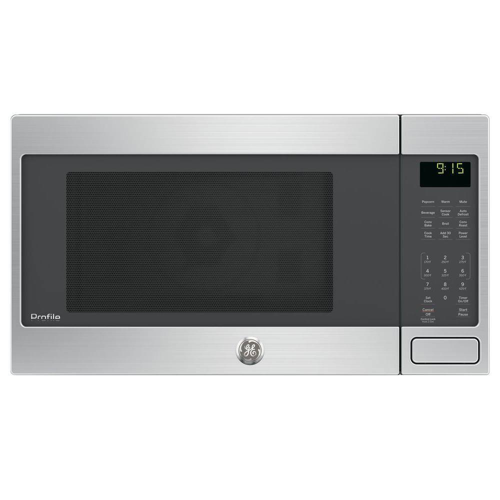 GE Profile Profile 1.5 cu. ft. Countertop Convection Microwave in Stainless Steel, Silver