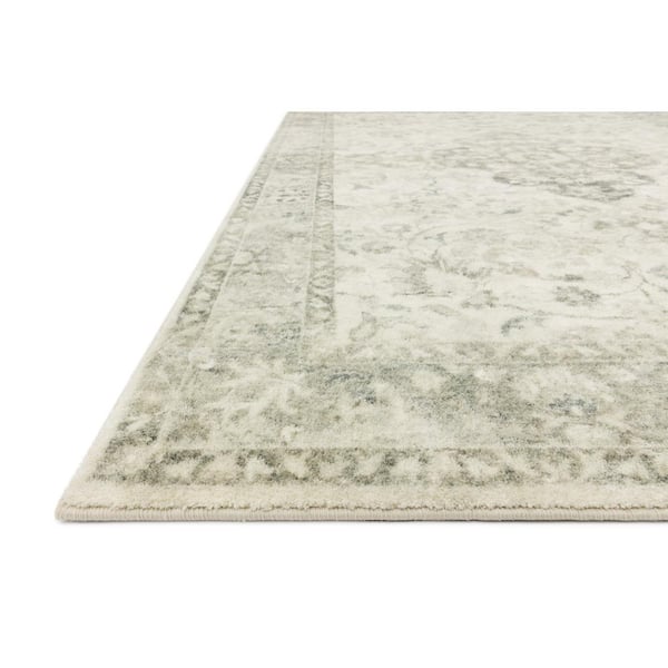 Rosette Ivory/Silver 5 ft. x 7 ft. 6 in. Shabby-Chic Plush Cloud Pile Area Rug