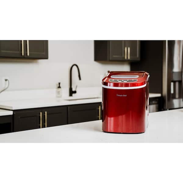 Magic Chef Kitchen Portable Countertop Ice Maker with Digital Controls - Red