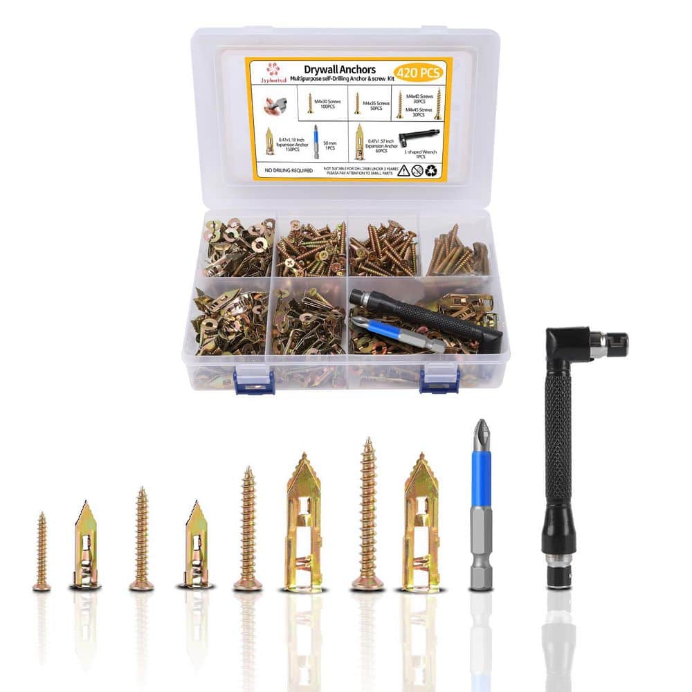 Metal Expansion Bolt For Drywall 200 PCS Self Drilling Drywall Anchors With  Screws Kit, 2025 Upgraded Zinc Plated Steel Hollow Wall Anchors 0 47x1  18inch And Screws Easy Application No Drill Or