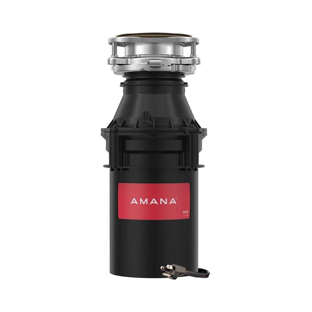 Amana 1/2 HP Black Continuous Feed Garbage Disposal with Cord