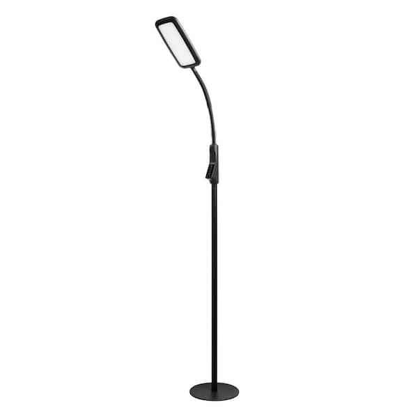 Tenergy Corporation 68.5 in. Black LED Convertible Floor and Table Lamp with Dimmer Switch and Sleep Timer