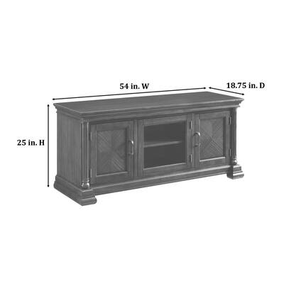 Riley Holliday 54 in. Cherry Corvino TV Console Stand with 3 Doors and Storage Fits up to 55 in. TV's