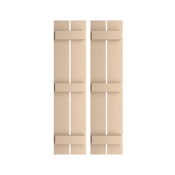 Ekena Millwork 11.5 in. x 78 in. Timberthane Polyurethane 2-Board Spaced Board-n-Batten Smooth Faux Wood Shutters Pair