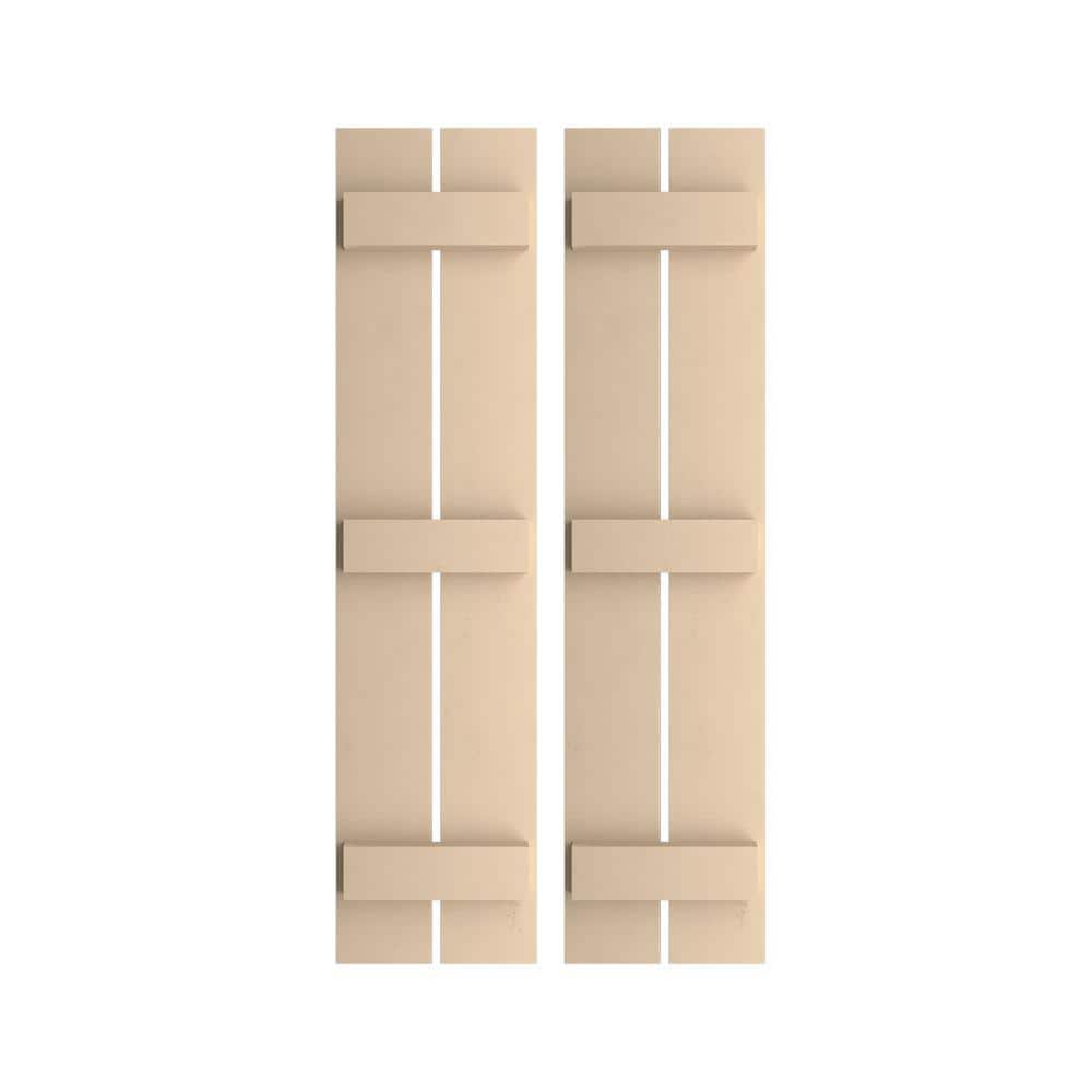 11.5 in. x 90 in. Timberthane Polyurethane 2-Board Spaced Board-n-Batten Smooth Faux Wood Shutters Pair price history on PriceWatchPro