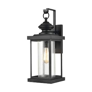 Oak Park Matte Black Outdoor Hardwired Wall Sconce with No Bulbs Included