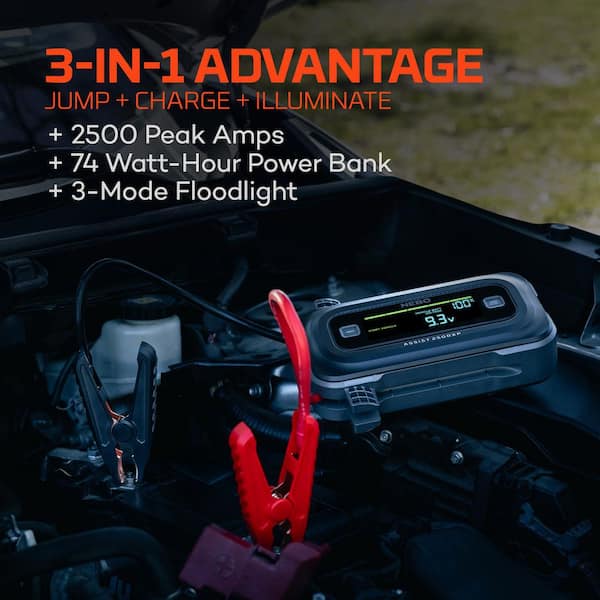 NEBO Air 2500-Amps Jump Starter with Power Bank and Emergency