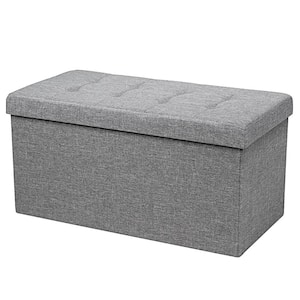 Fabric Footstool in silver /light-grey storage box/ottoman Brand new Large 