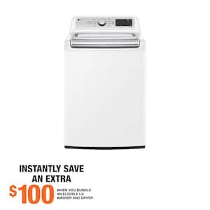 5.3 cu. ft. SMART Top Load Washer in White with 4-way Agitator, NeverRust Drum and TurboWash3D Technology