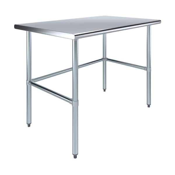 AMGOOD 30 in. x 48 in. Open Base Stainless Steel Work Table-Kitchen Prep Table