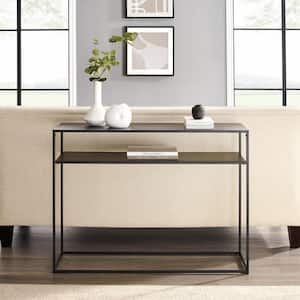 Braxton 42 in. Matte Black Standard Rectangle Metal Console Table