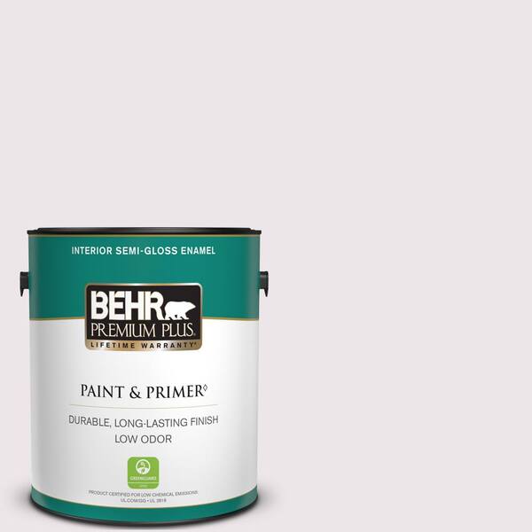 BEHR PREMIUM PLUS 1 gal. #670C-1 November Pink Semi-Gloss Enamel Low Odor Interior Paint & Primer