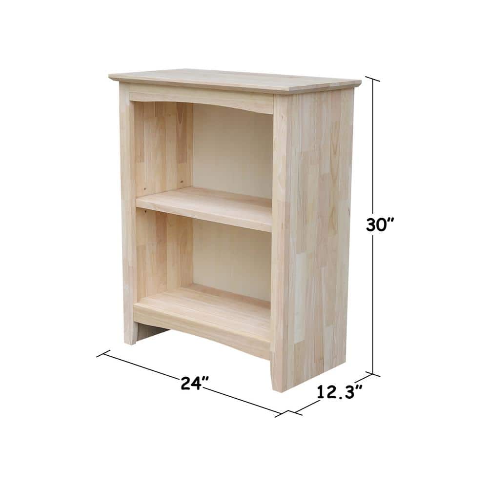 Adjustable Solid Parawood Shaker Bookcase, 36 in Brown