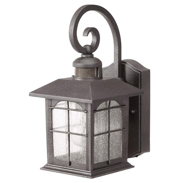 Home Decorators Collection Brimfield 220 1 Light Aged Iron Motion Sensing Outdoor Wall Lantern Sconce Hb7251ma 292 The Depot - Motion Sensor Outdoor Wall Light Home Depot