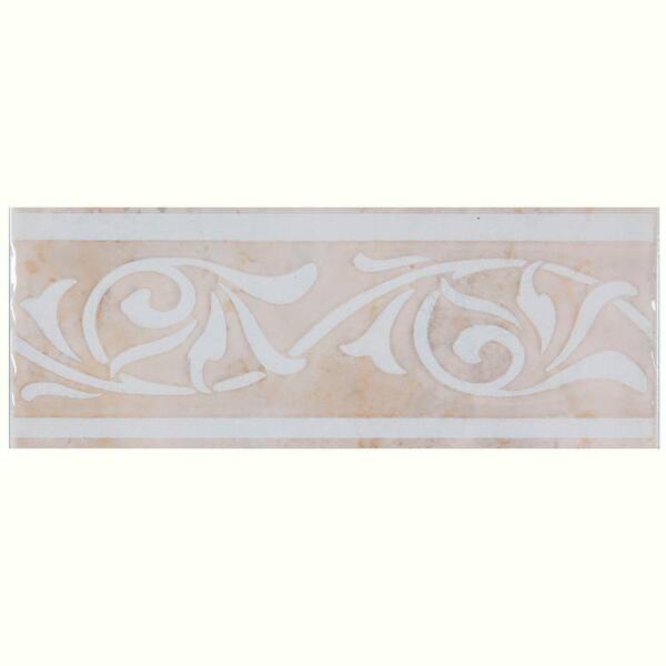Merola Tile Joya Beige 3 in. x 8 in. Ceramic Listello Trim Tile-DISCONTINUED