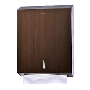 Brown Stainless Steel Brushed C-Fold/Multi-Fold Paper Towel Dispenser