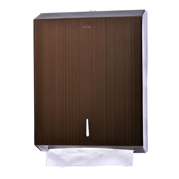 Alpine Industries Brown Stainless Steel Brushed C-Fold/Multi-Fold Paper Towel Dispenser