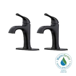 Ladera Single Handle Single Hole Bathroom Faucet with Deckplate Included in Tuscan Bronze (2 Pack)