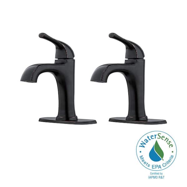 Pfister Ladera Single Handle Single Hole Bathroom Faucet with Deckplate Included in Tuscan Bronze (2 Pack)