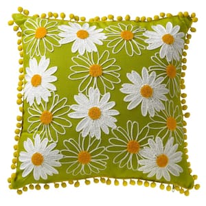 16 in. Daisy Flowers Pillow