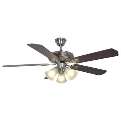 Glendale 52 in. LED Indoor Brushed Nickel Ceiling Fan with Light Kit