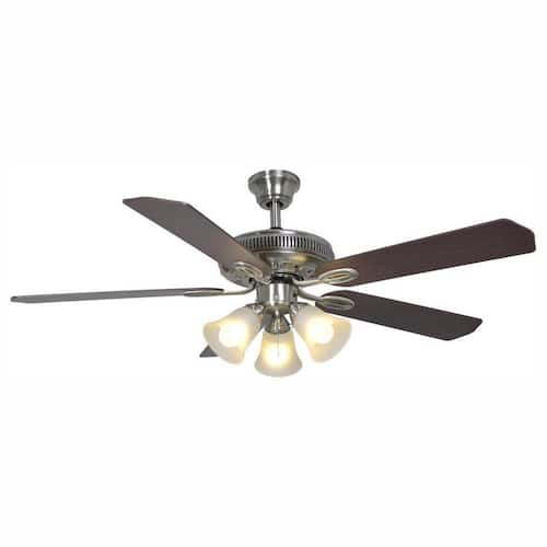 Glendale 52 in. LED Indoor Brushed Nickel Ceiling Fan with Light Kit Lighting
