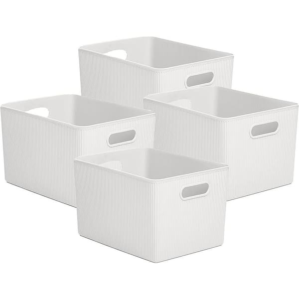23 Qt. Plastic Storage Bin, Set of 4, White