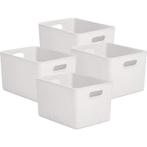 23 Qt. Plastic Storage Bin, Set of 4, White