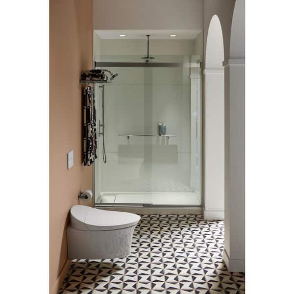 KOHLER 1-Spray Patterns Contemporary 8 in. Ceiling Mount Round Rain Fixed Shower Head in Gray Vibrant Titanium