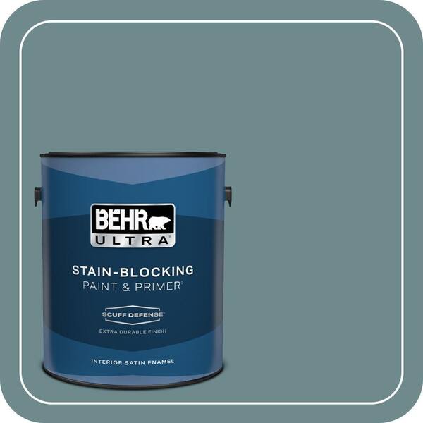 BEHR ULTRA 1 gal. #PPU13-06 Polaris Blue Extra Durable Satin Enamel Interior Paint & Primer