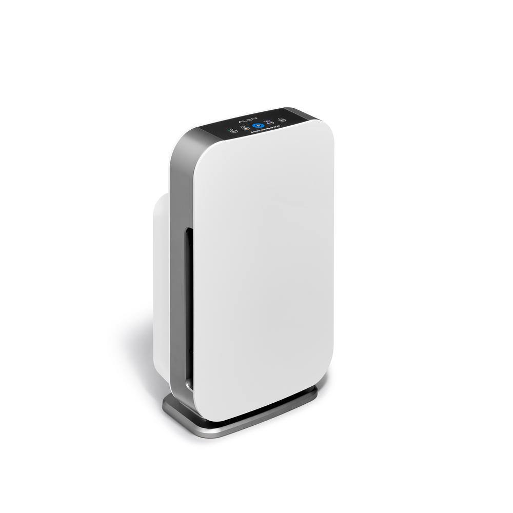 White HEPA Tower Air Purifier with Silver Filter