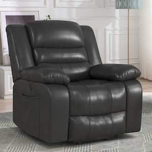 38.2 in. W Black Leather Lift Recliner Chair with Dual Motor, Oversized Power Recliners with Electric Massage Heating