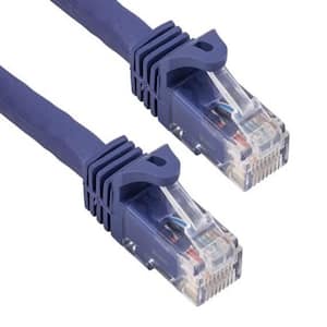 100 ft. Cat6a 600 MHz UTP Snagless Ethernet Network Patch Cable, Purple