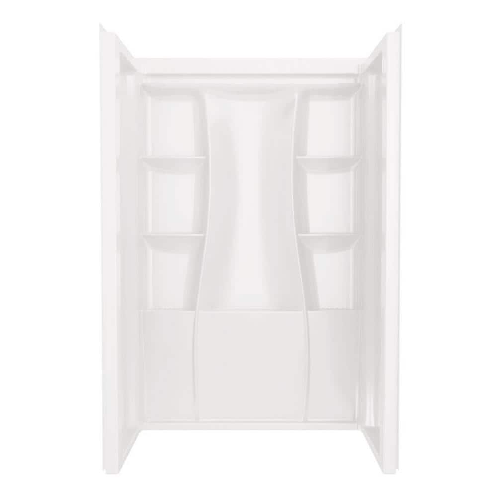Delta Classic 500 48 in. W x 73.25 in. H x 34 in. D 3-Piece Direct-to-Stud Alcove Shower Surrounds in High Gloss White -  B12205-4834-WH