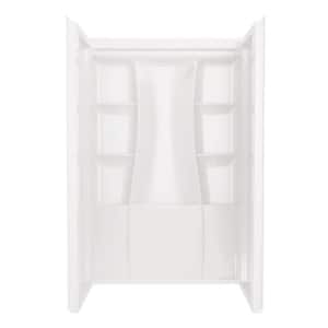 Classic 500 48 in. W x 73.25 in. H x 34 in. D 3-Piece Direct-to-Stud Alcove Shower Surrounds in High Gloss White