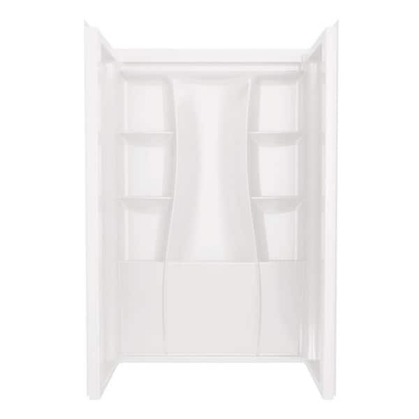 Delta Classic 500 48 in. W x 73.25 in. H x 34 in. D 3-Piece Direct-to-Stud Alcove Shower Surrounds in High Gloss White