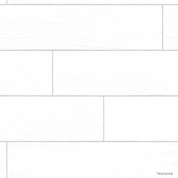 Tempaper Shiplap White Wood Planks Vinyl Peel and Stick Textured Wallpaper Roll (Covers 28 sq. ft.)