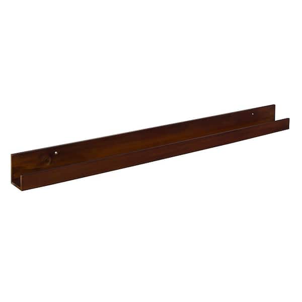 Kate and Laurel Levie 3 in. x 42 in. x 4 in. Walnut Brown Wood Decorative Wall Shelf