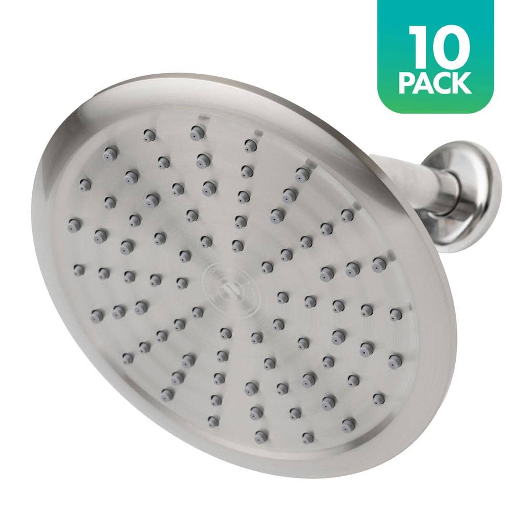 Rainfall Spa 1-Spray with 2 GPM 8 in. Wall Mount Adjustable Fixed Shower Head in Brushed Nickel, 10-Pack price history on PriceWatchPro