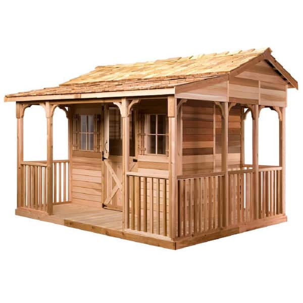 Cedarshed Cookhouse 17 ft. W x 13 ft. D Wood Shed with Porch (192 sq. ft.)