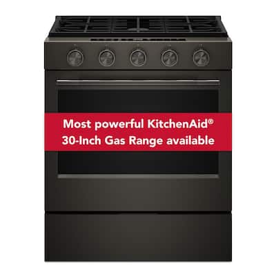 30 in. 5-Element Slide-In Gas Range in Black Ore with 2-in-1 Burner
