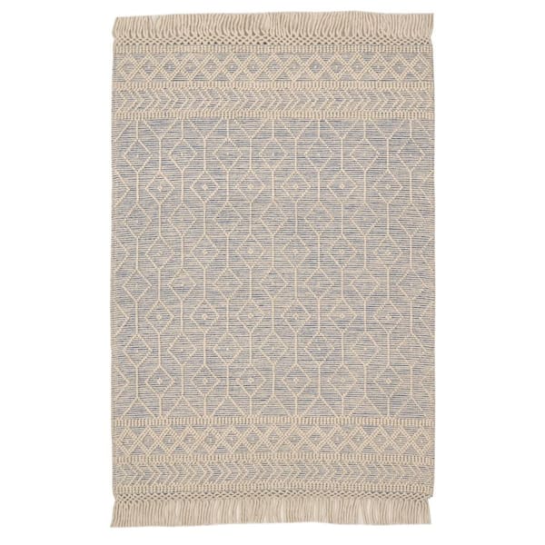 Home Decorators Collection Willow 6 ft. x 9 ft. Beige/Blue Hand-woven Geometic Area Rug