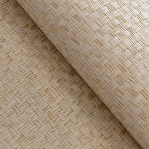 Stranded Boxweave Paperweave Wheat Non-Pasted Textured Grasscloth Wallpaper, 72 sq. ft.