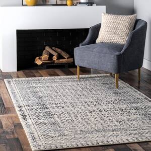 Elodie Checkered Diamonds Light Gray 6 ft. x 6 ft. Indoor Square Area Rug